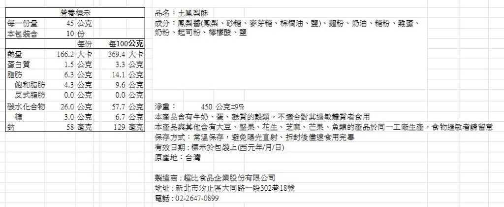 土鳳梨酥45gx10入
