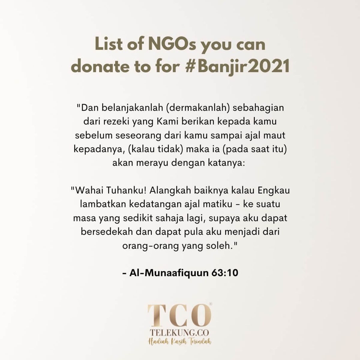 List of NGOs you can donate for #Banjir2021 relief efforts