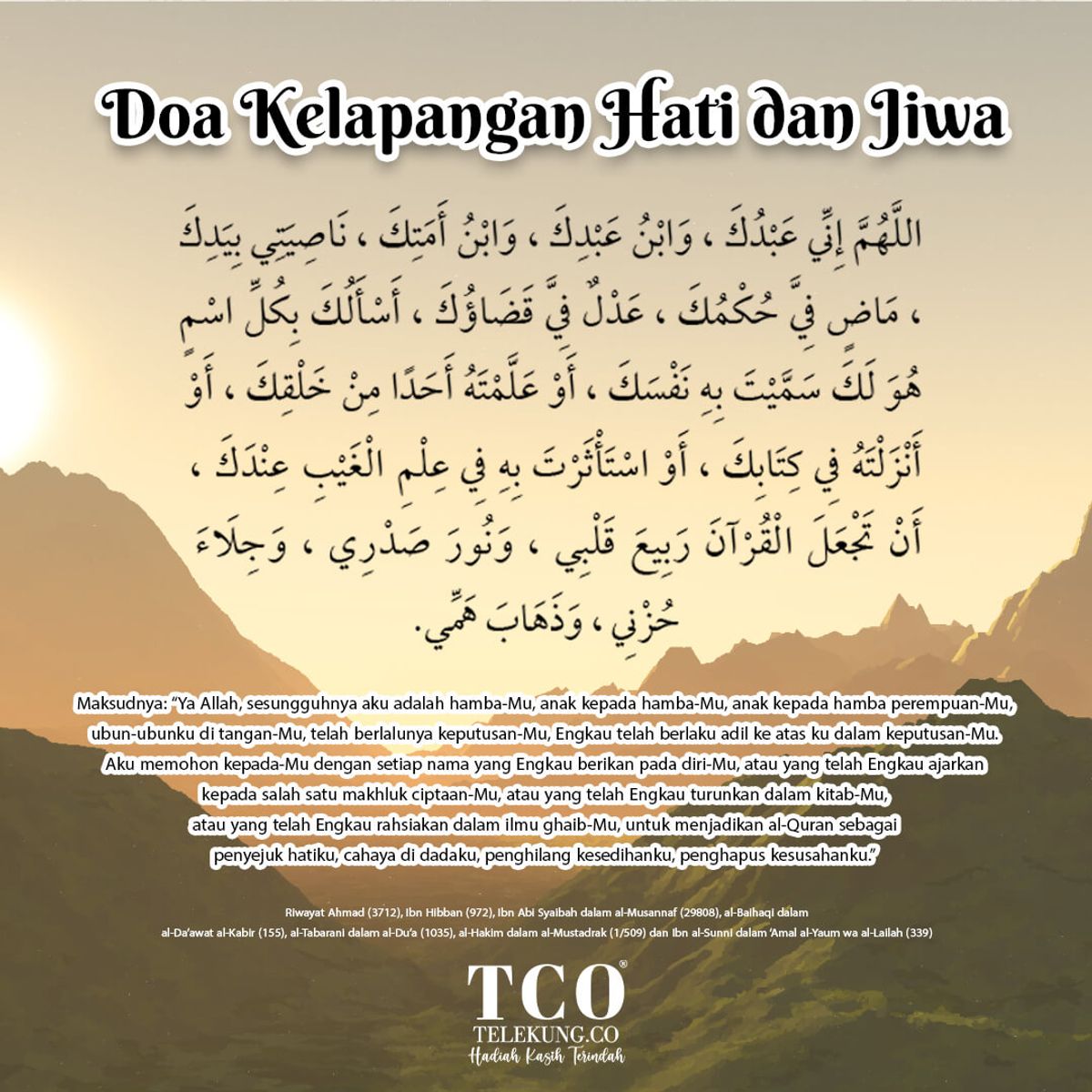 Doa Kelapangan Hati dan Jiwa