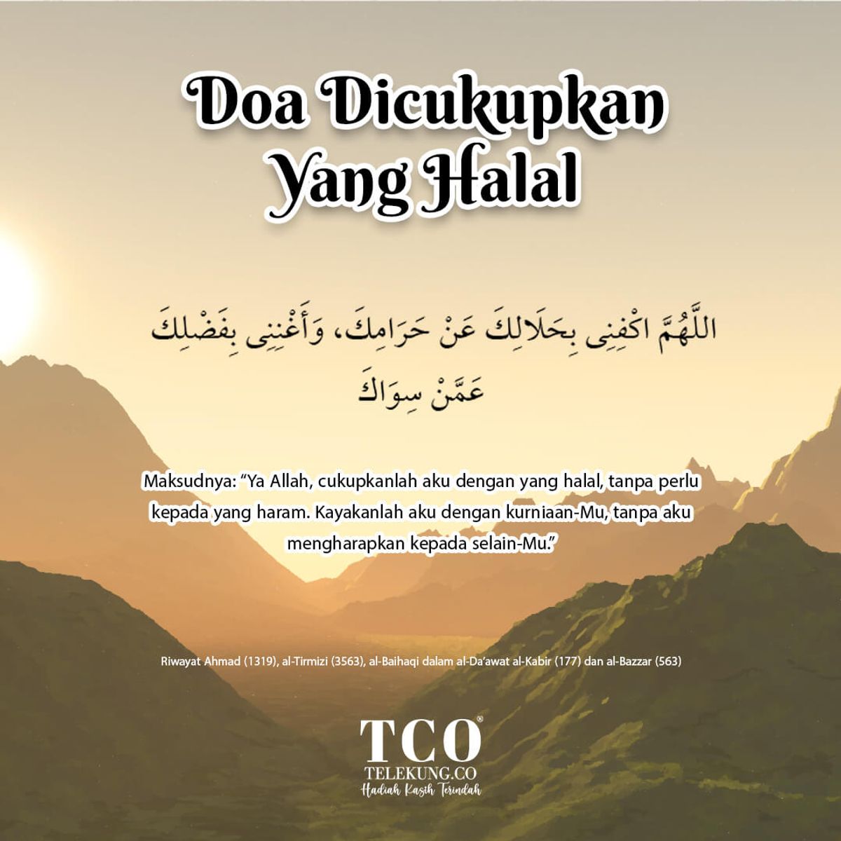 Doa Dicukupkan Yang Halal – Telekung TCO
