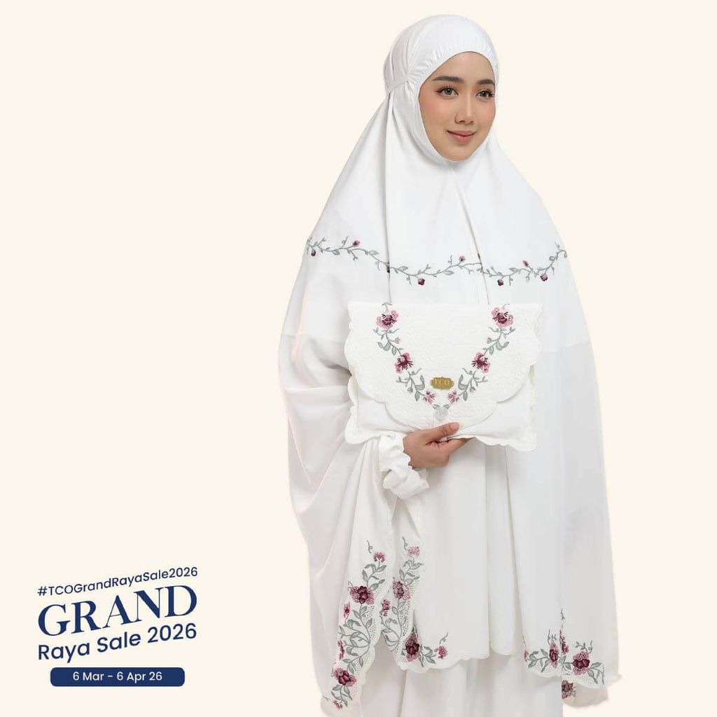 01_Telekung TCO Mekar Luxe Off White