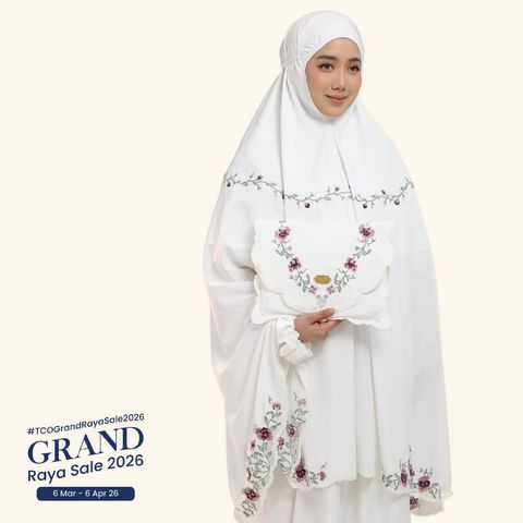 01_Telekung TCO Mekar Luxe Off White