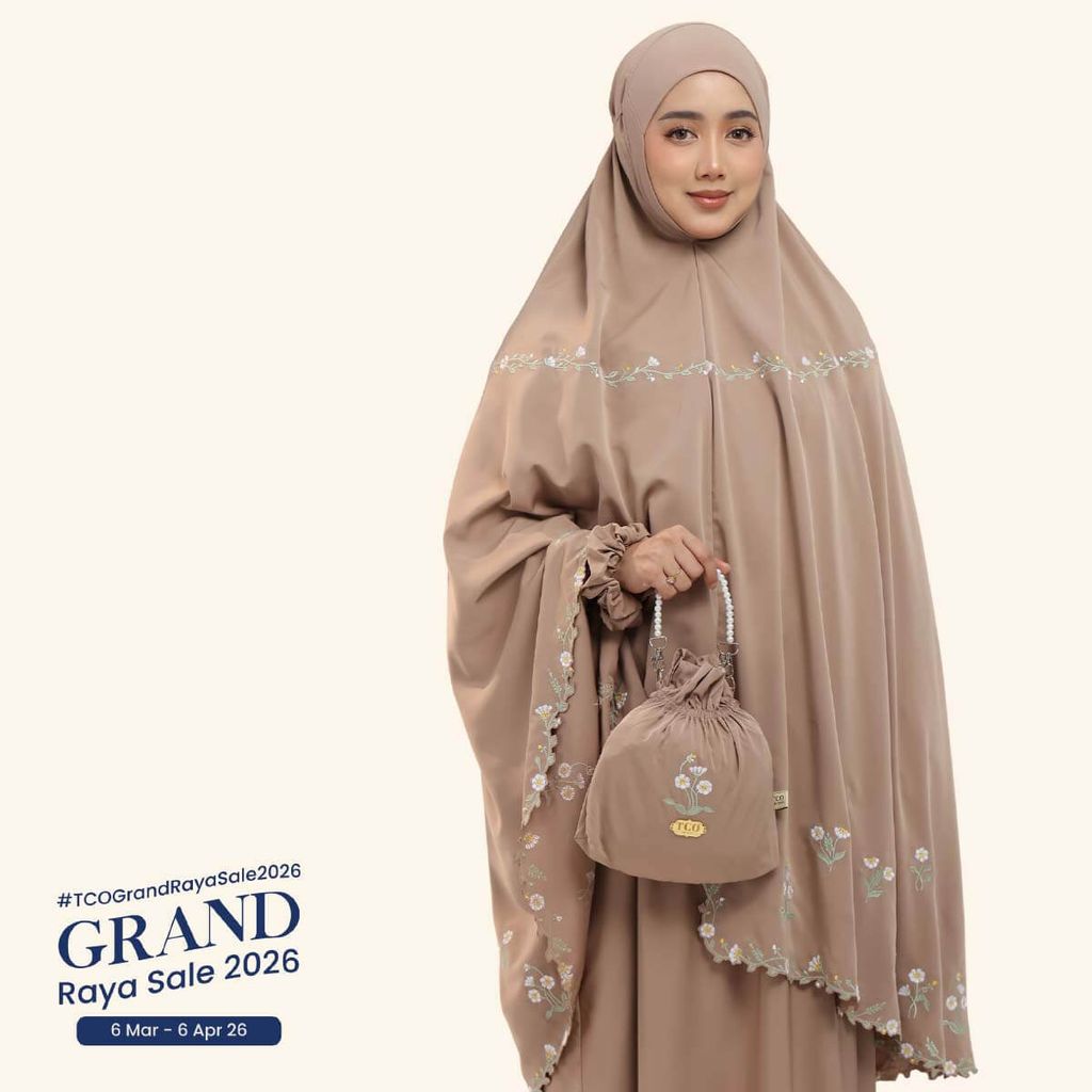 02_Telekung TCO Daisy Luxe Coco Mocha