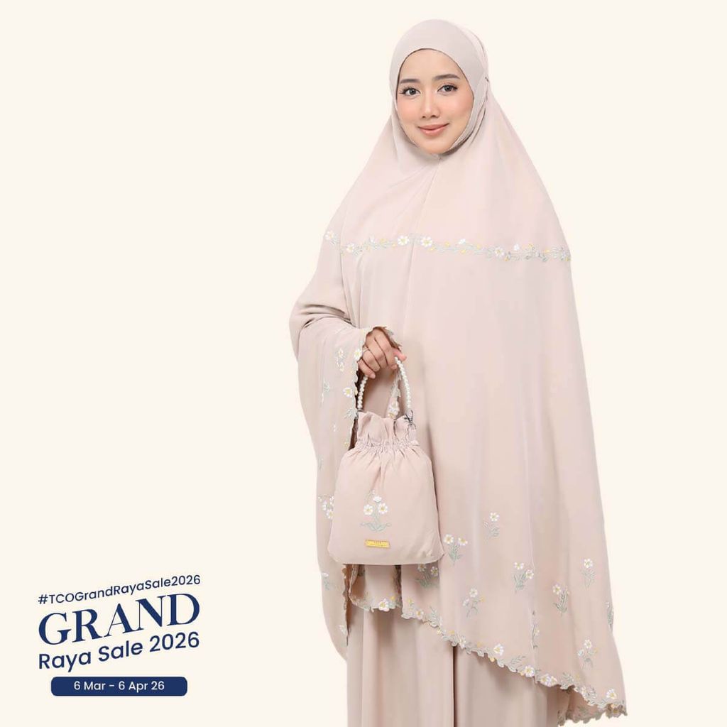 05_Telekung TCO Daisy Luxe Almondy Latte