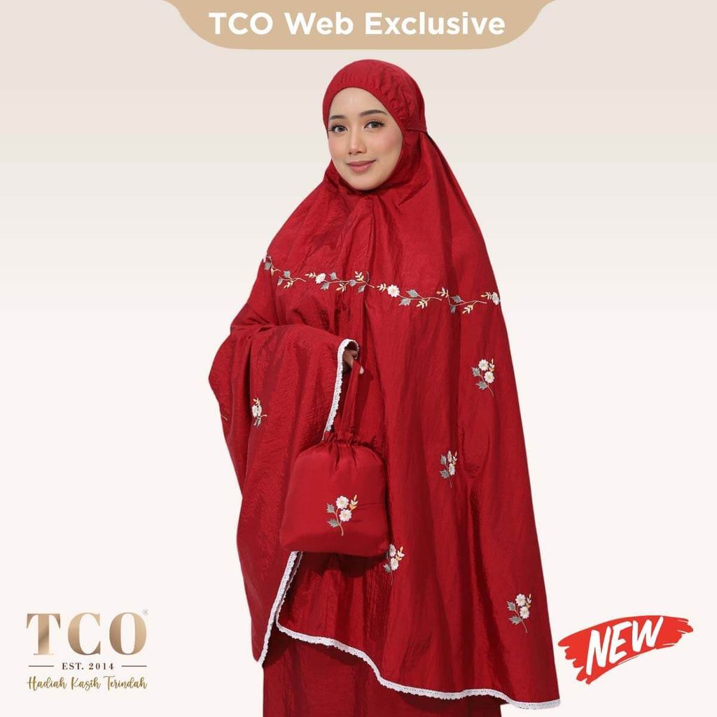 01_Telekung TCO Travel Daizie Maroon Red New