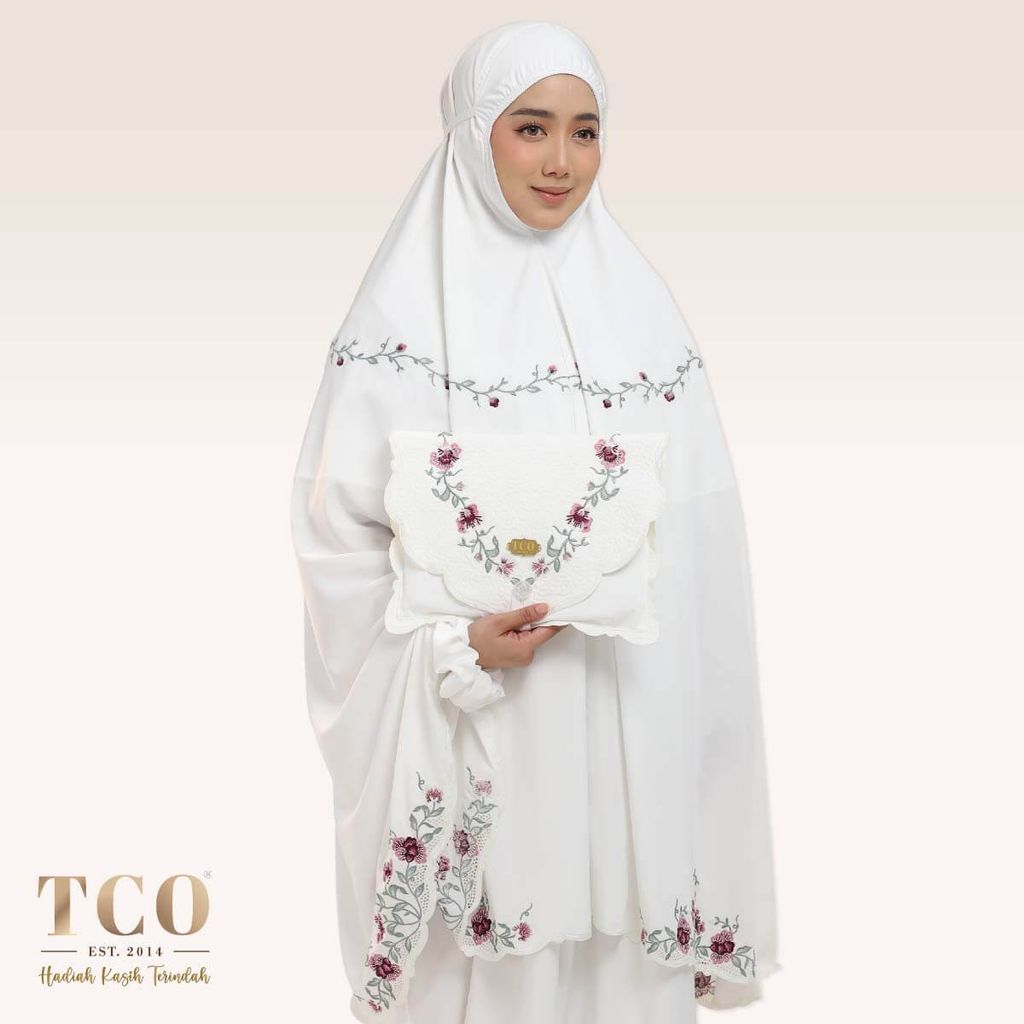 01_Telekung TCO Mekar Luxe Off White