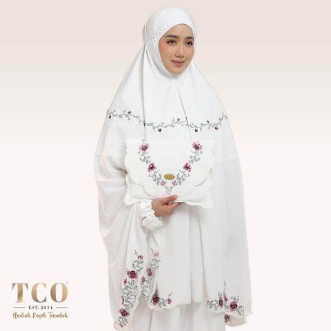 01_Telekung TCO Mekar Luxe Off White