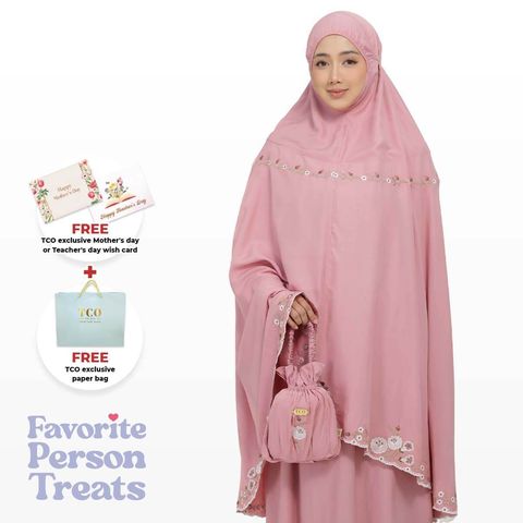 03_Telekung TCO Pearl Yasmine Pastel Rose
