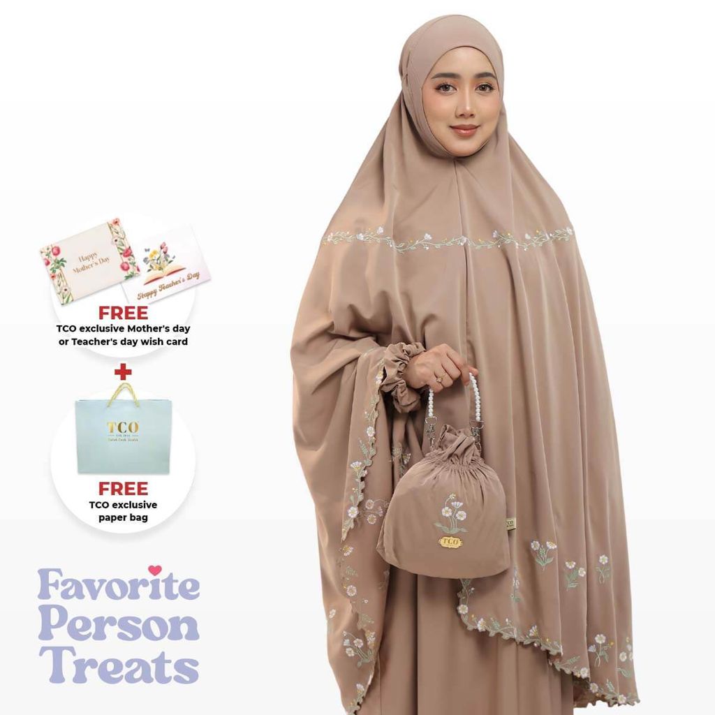 02_Telekung TCO Daisy Luxe Coco Mocha