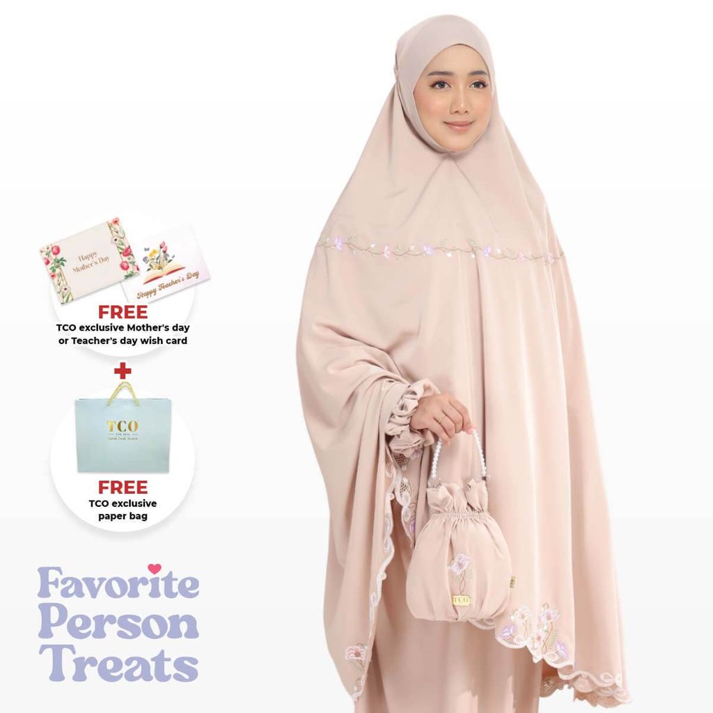 11_Telekung TCO Blossom Luxe Almondy Latte