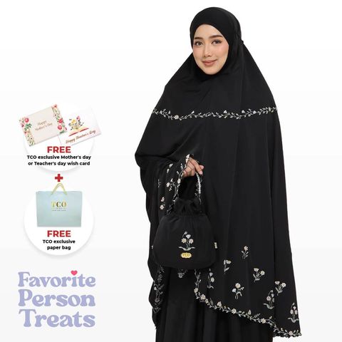 04_Telekung TCO Daisy Luxe Jet Black