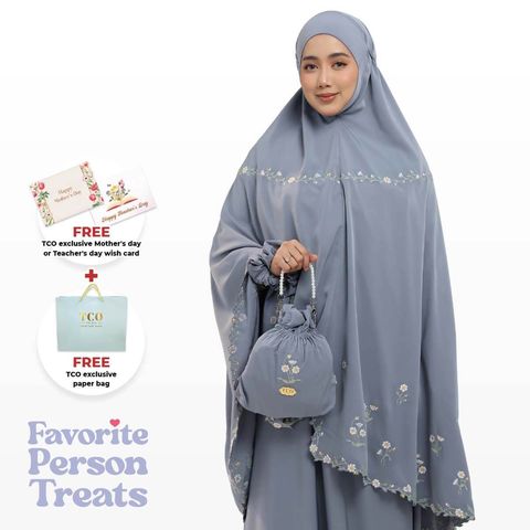 03_Telekung TCO Daisy Luxe Icy Gray