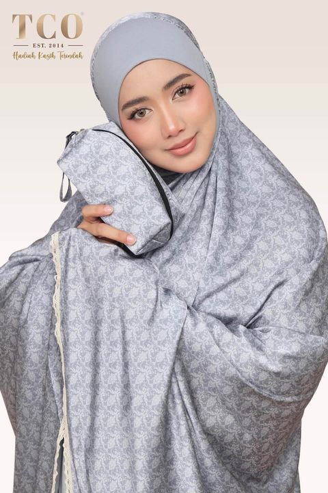 02_Telekung TCO Travel Ezi Damask Gray