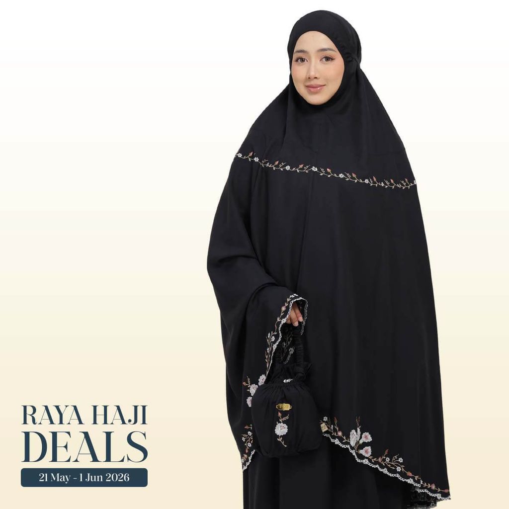 01_Telekung TCO Pearl Yasmine Classic Black
