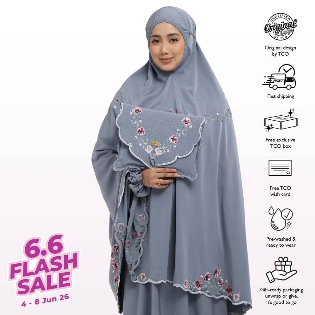 05_Telekung TCO Mekar Luxe Icy Gray