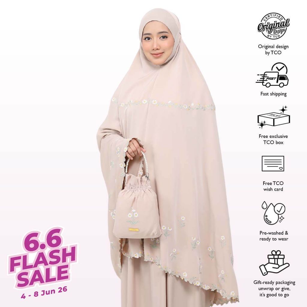 05_Telekung TCO Daisy Luxe Almondy Latte