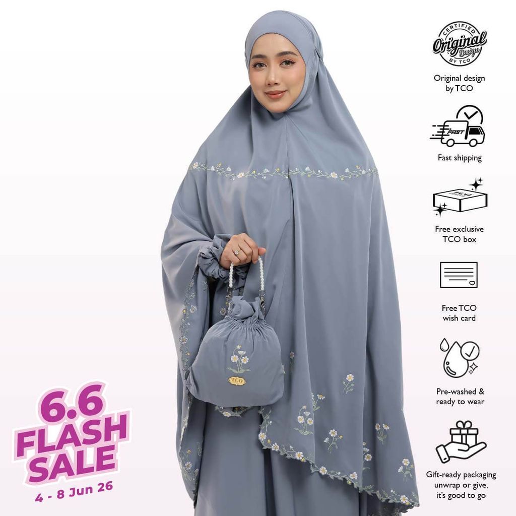03_Telekung TCO Daisy Luxe Icy Gray