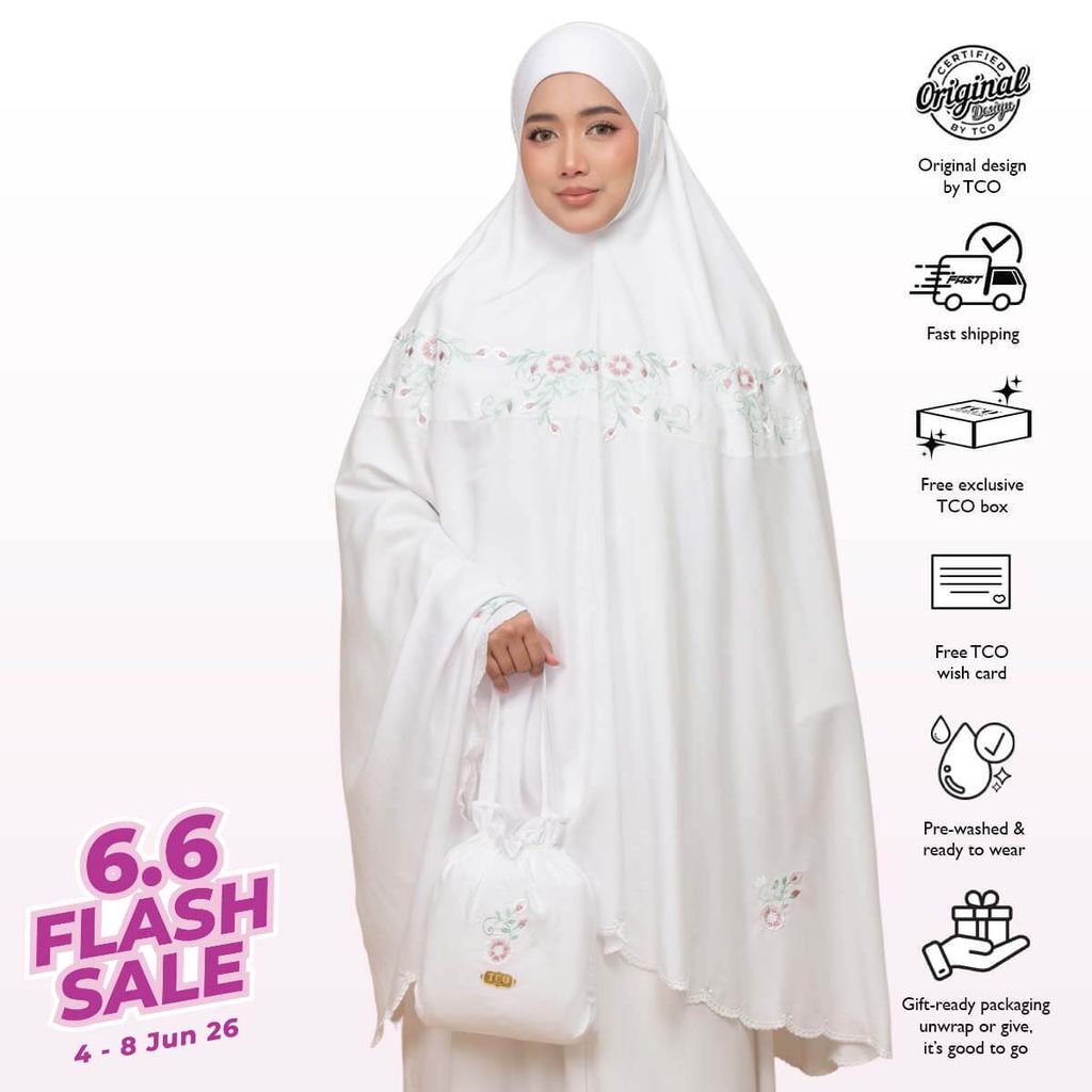 01_Telekung TCO Pearl Ratna Snow White