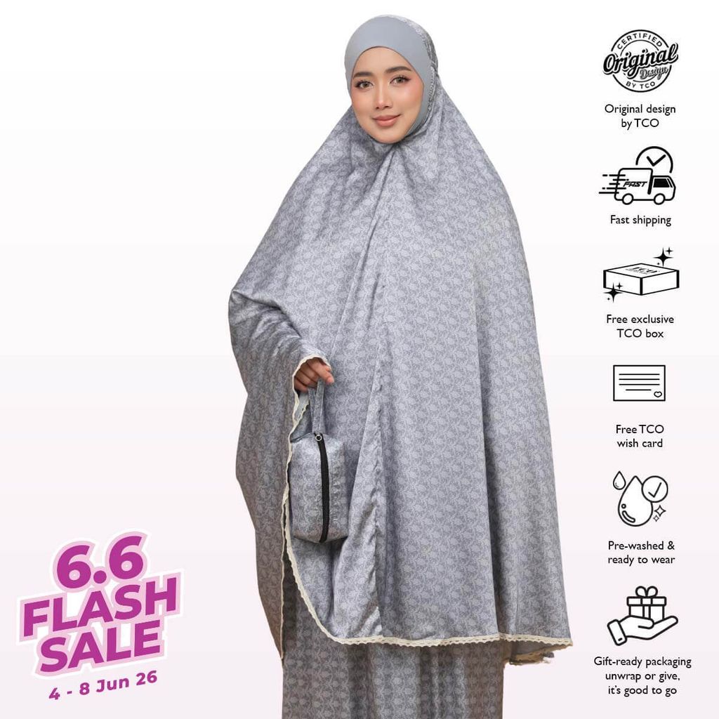 02_Telekung TCO Travel Ezi Damask Gray