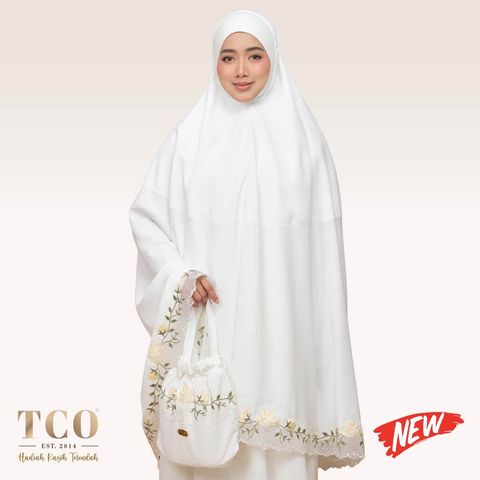 01_Telekung TCO Nuur Rose Off White Cream New