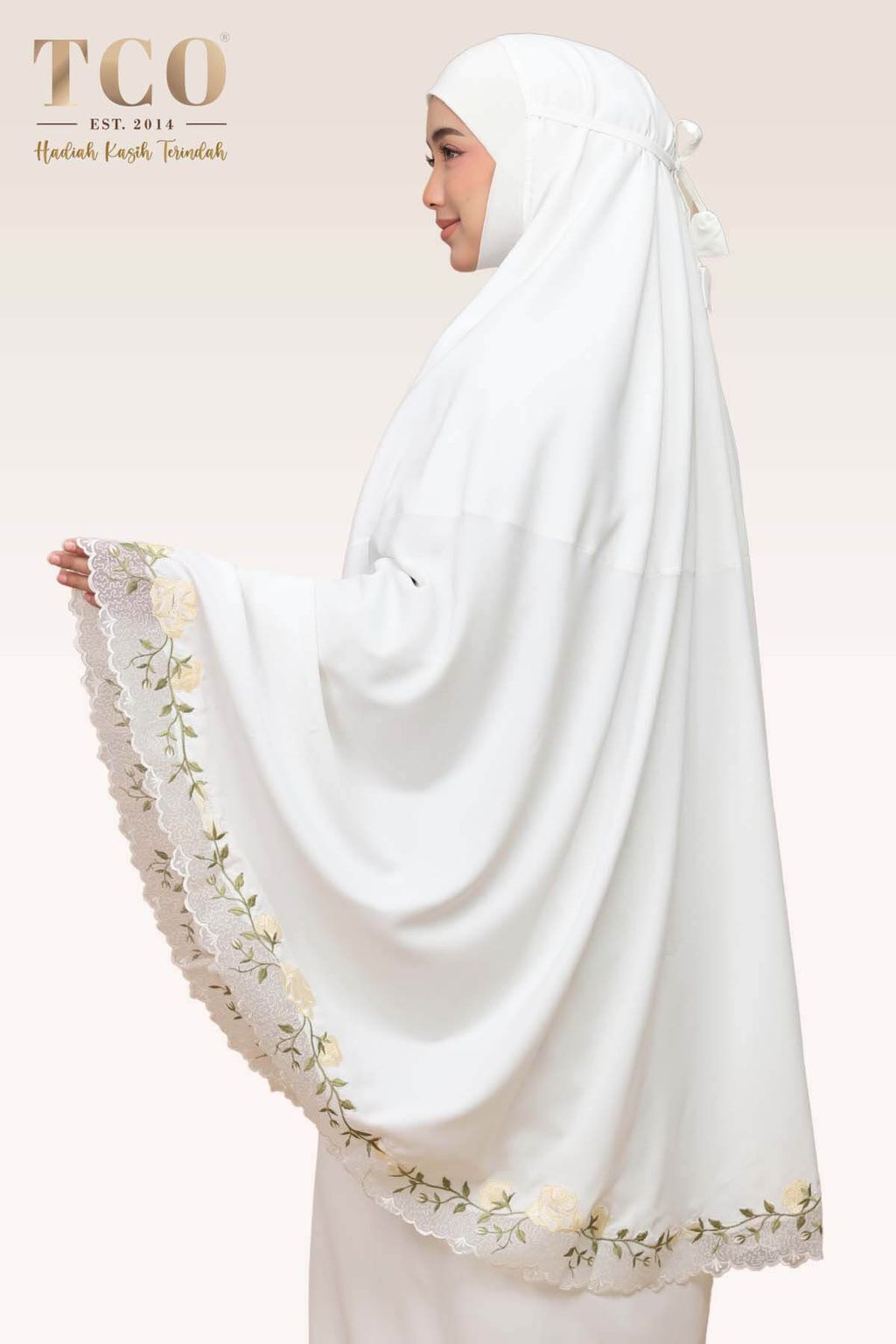 03_Telekung TCO Nuur Rose Off White Cream