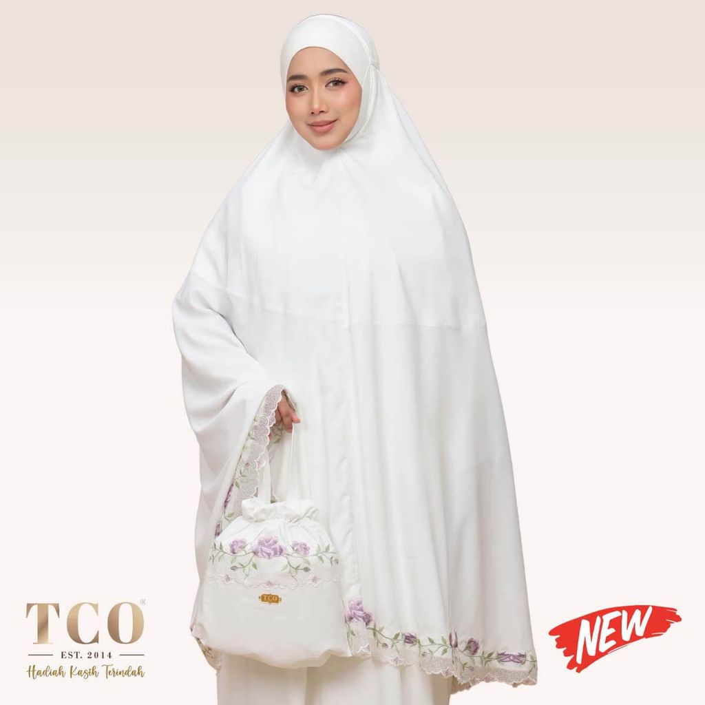 01_Telekung TCO Nuur Rose Off White Lavender New