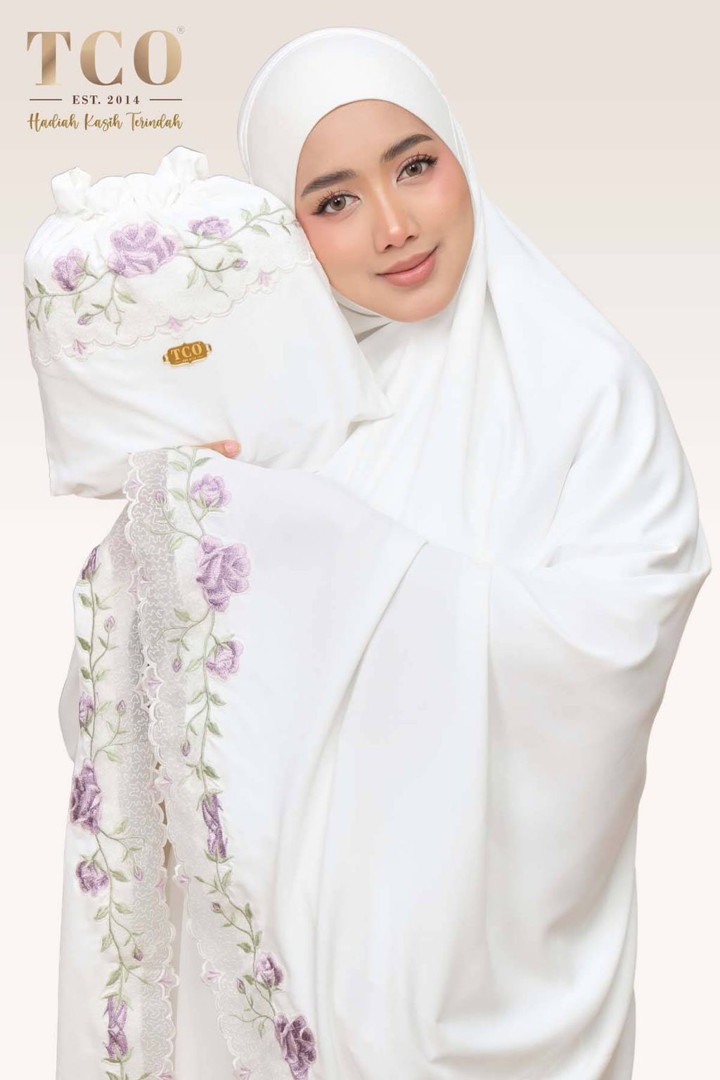 02_Telekung TCO Nuur Rose Off White Lavender