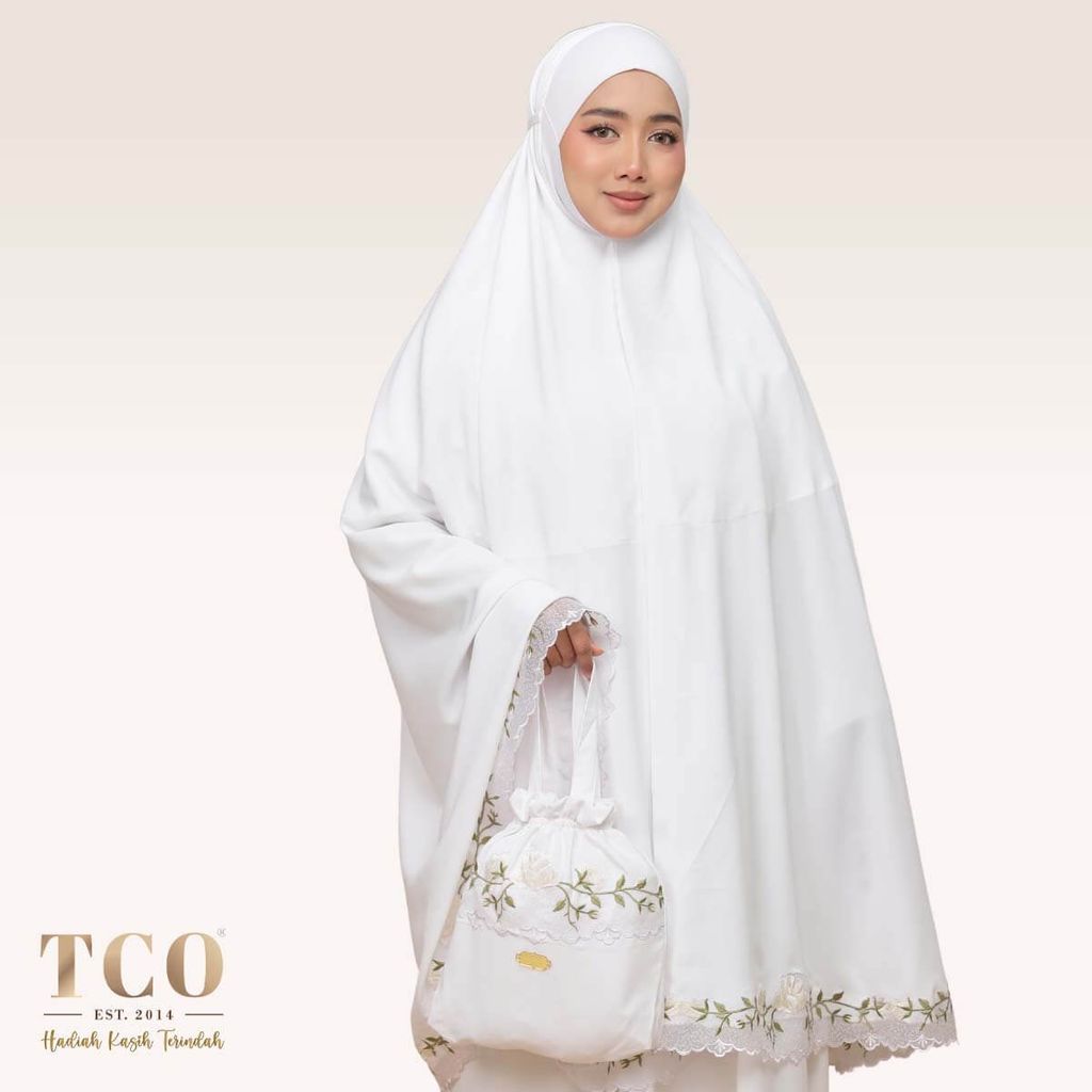 01_Telekung TCO Nuur Rose Snow White Ivory
