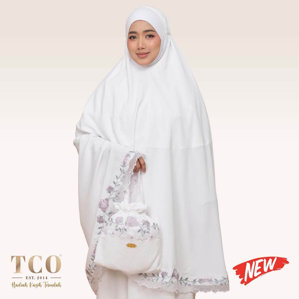 01_Telekung TCO Nuur Rose Snow White Lilac New