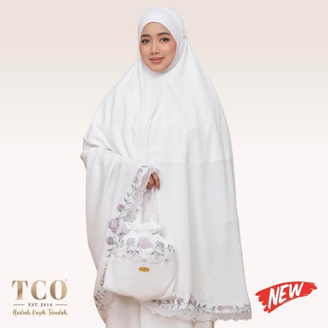01_Telekung TCO Nuur Rose Snow White Lilac New