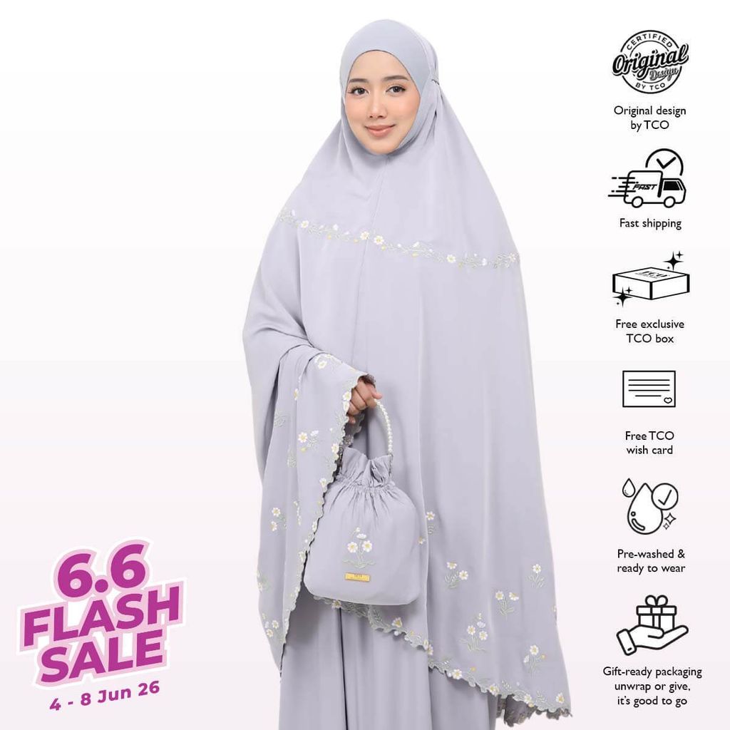 08_Telekung TCO Daisy Luxe Gray Lilac