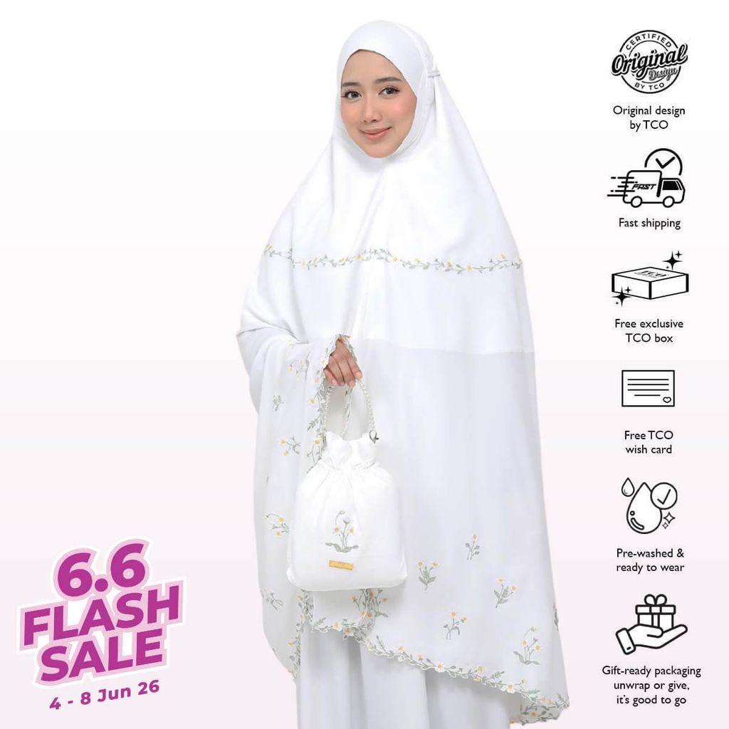 11_Telekung TCO Daisy Luxe Off White