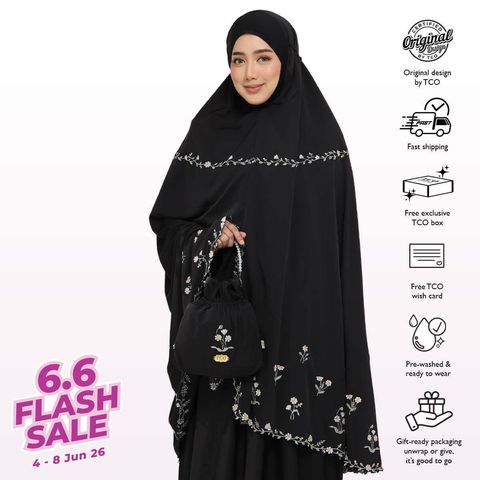04_Telekung TCO Daisy Luxe Jet Black