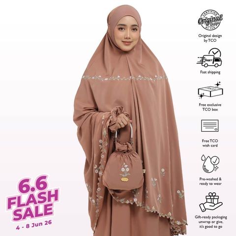 01_Telekung TCO Daisy Luxe Burnt Brick