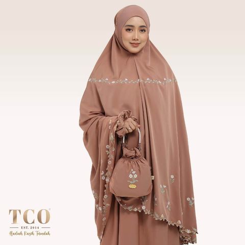 01_Telekung TCO Daisy Luxe Burnt Brick