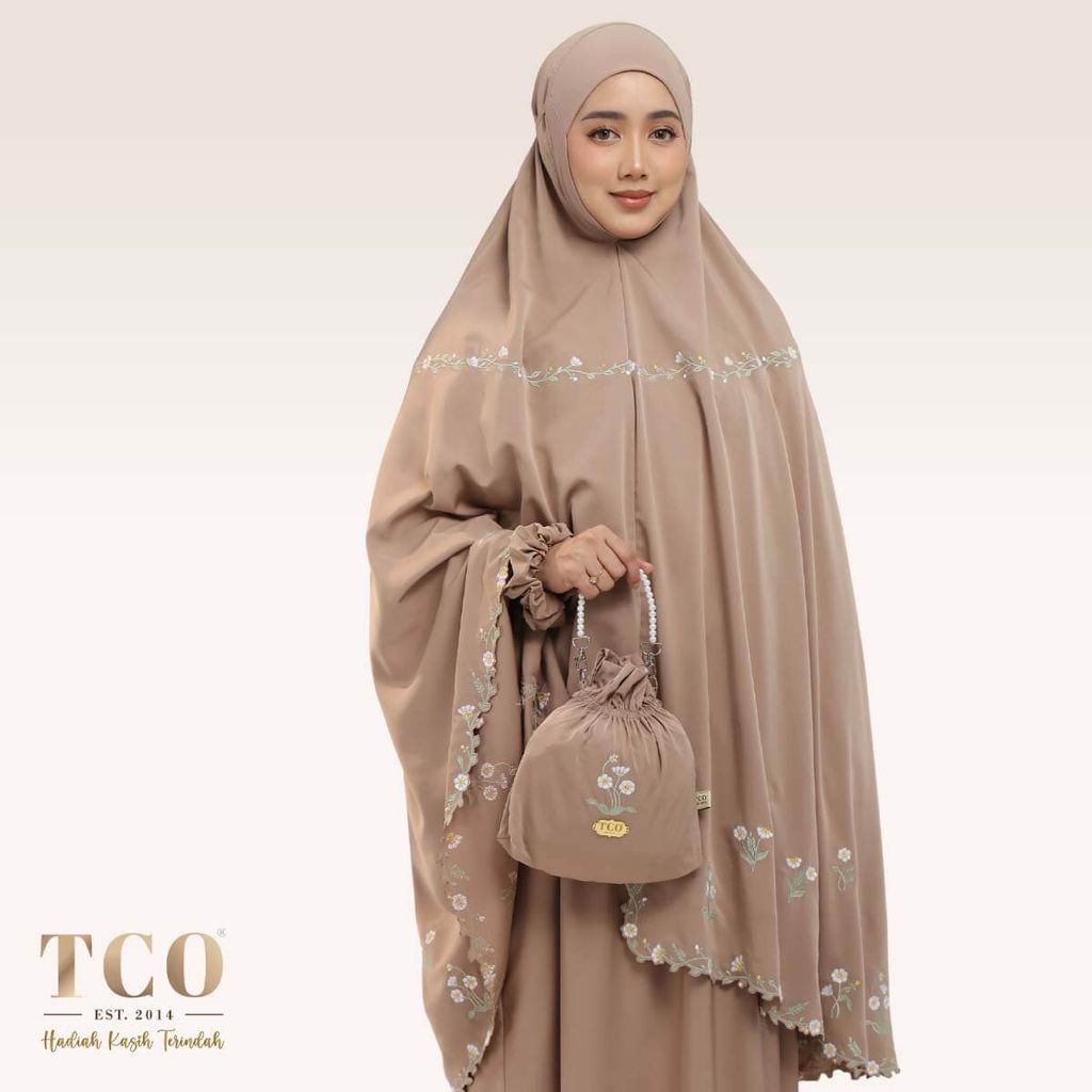 01_Telekung TCO Daisy Luxe Coco Mocha