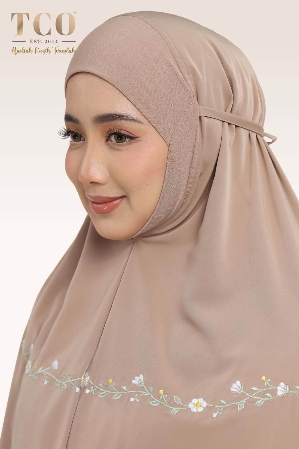 04_Telekung TCO Daisy Luxe Coco Mocha