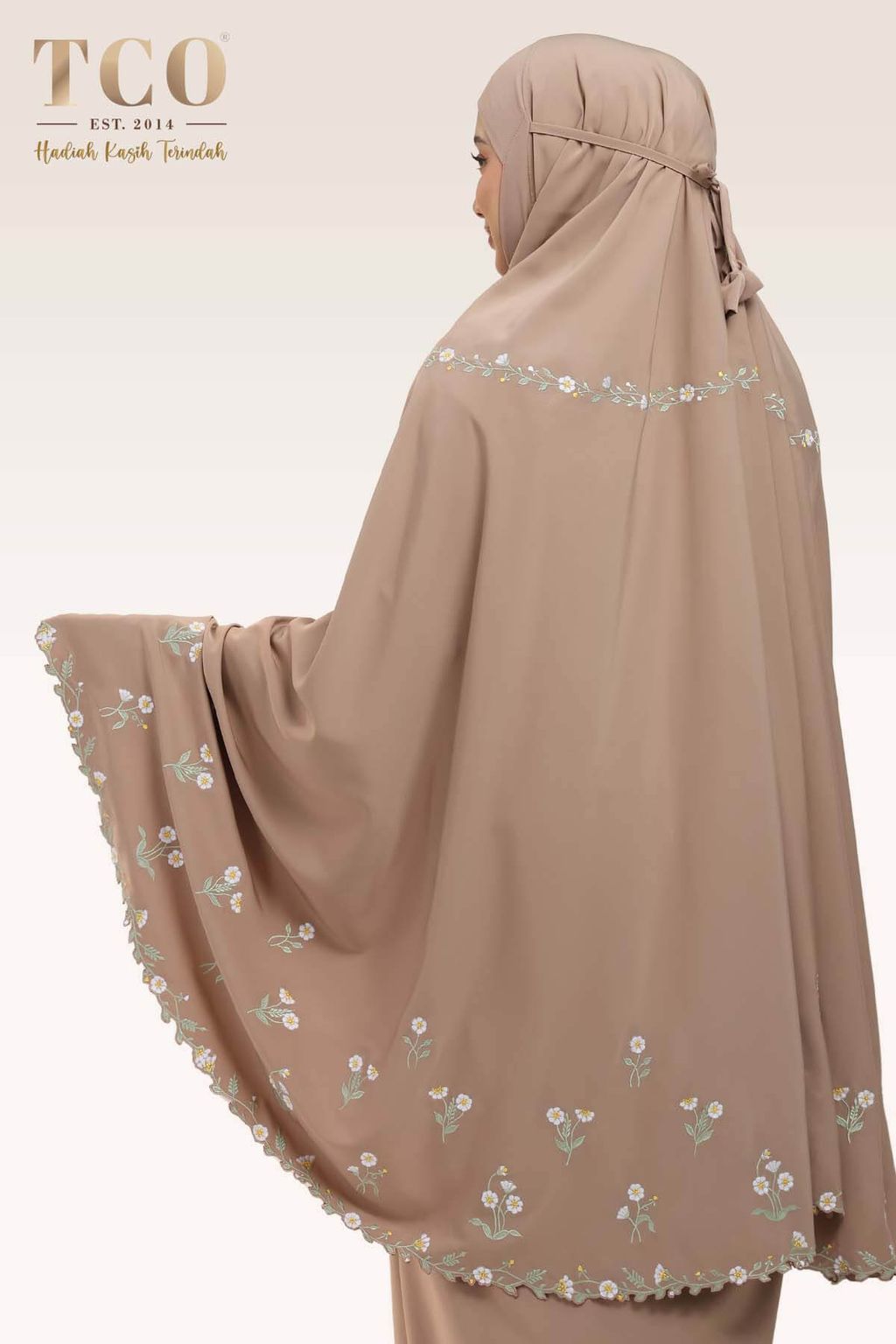 03_Telekung TCO Daisy Luxe Coco Mocha