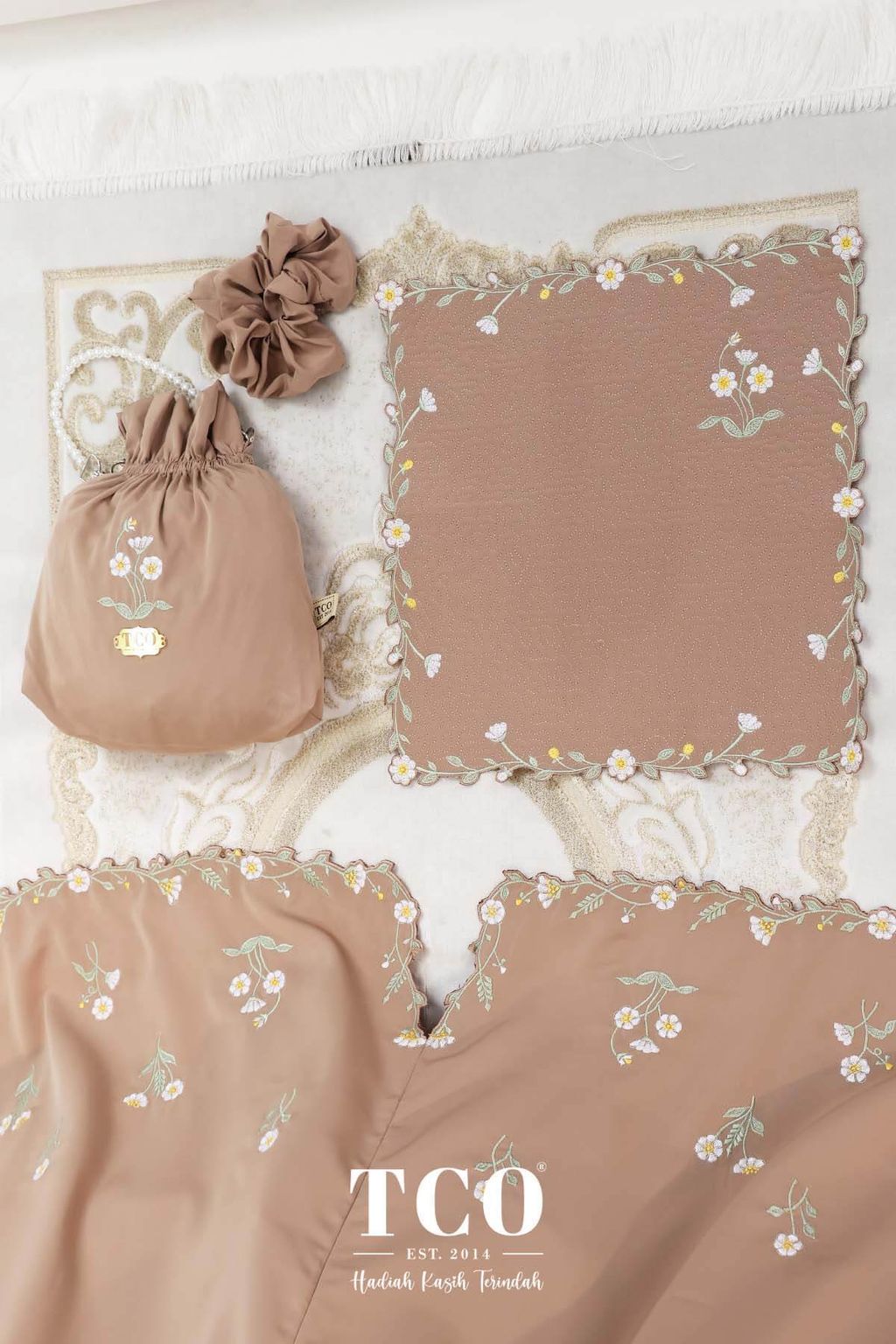 07_Telekung TCO Daisy Luxe Coco Mocha