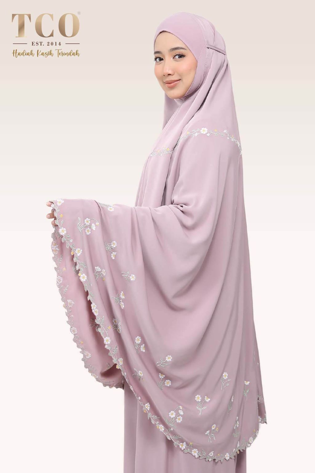 03_Telekung TCO Daisy Luxe Dusty Mauve