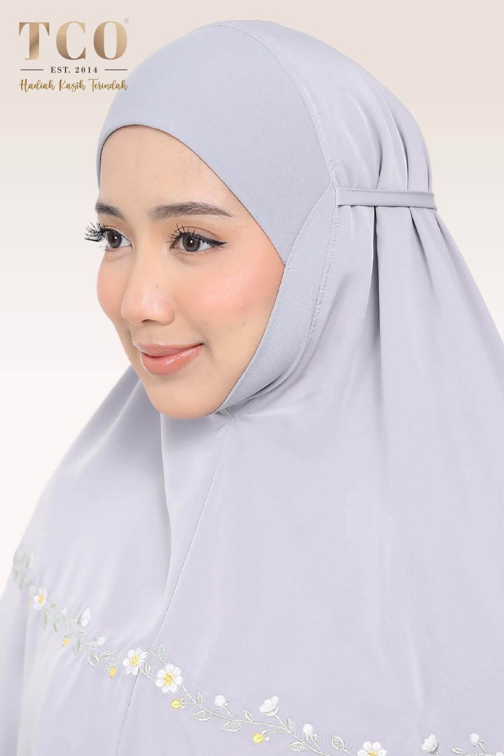 04_Telekung TCO Daisy Luxe Gray Lilac