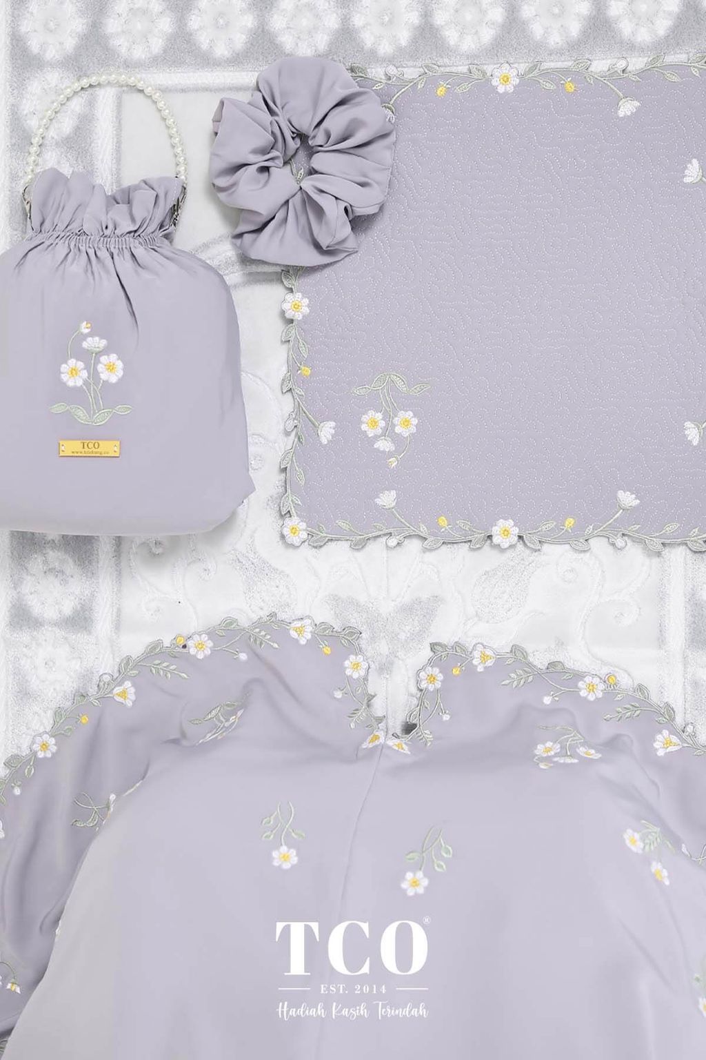 07_Telekung TCO Daisy Luxe Gray Lilac