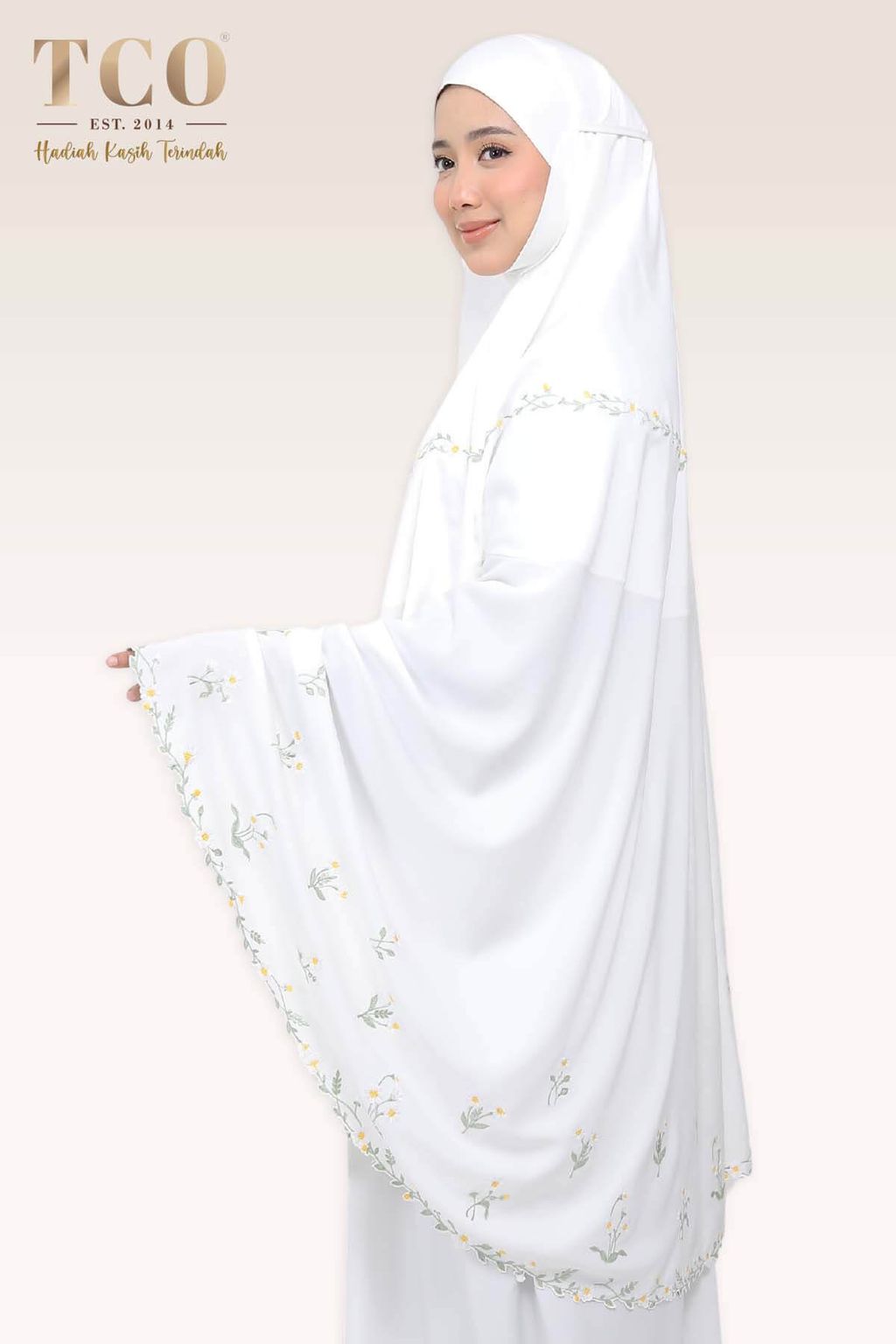 03_Telekung TCO Daisy Luxe Off White