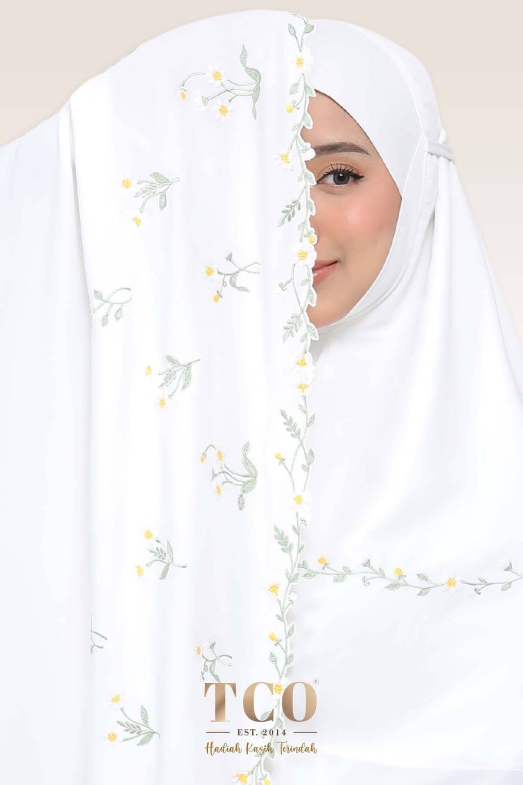 05_Telekung TCO Daisy Luxe Off White