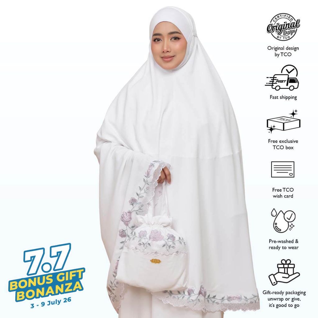 01_Telekung TCO Nuur Rose Snow White Lilac