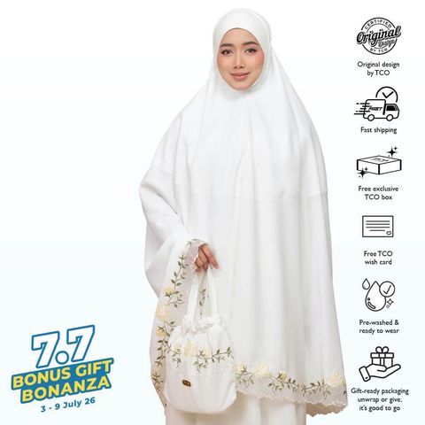 05_Telekung TCO Nuur Rose Off White Cream