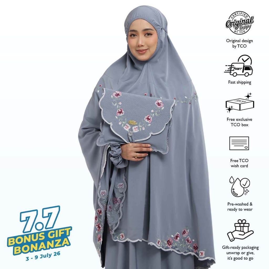 05_Telekung TCO Mekar Luxe Icy Gray