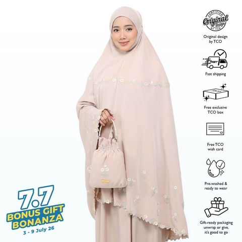 05_Telekung TCO Daisy Luxe Almondy Latte