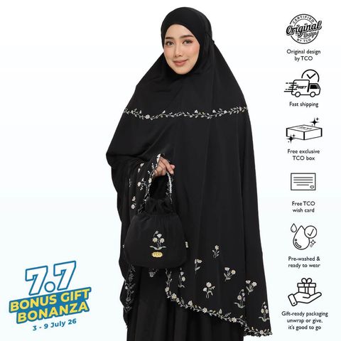 04_Telekung TCO Daisy Luxe Jet Black