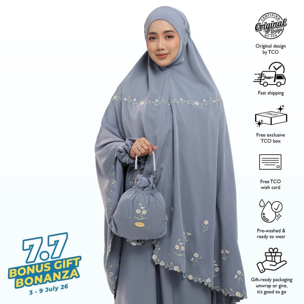 03_Telekung TCO Daisy Luxe Icy Gray